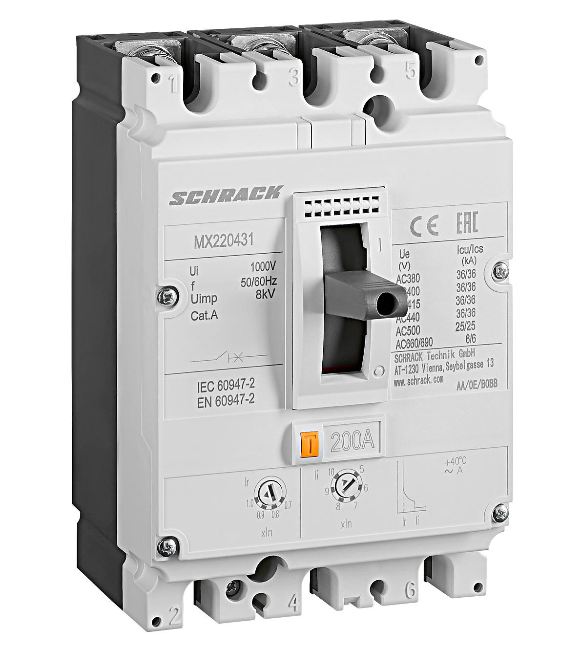 KOMPAKTNI PREKIDAČ 3P/200A/36kA | MX220431 SCHRACK